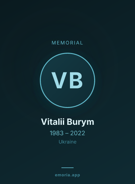 Memorial portrait of Vitalii Burym