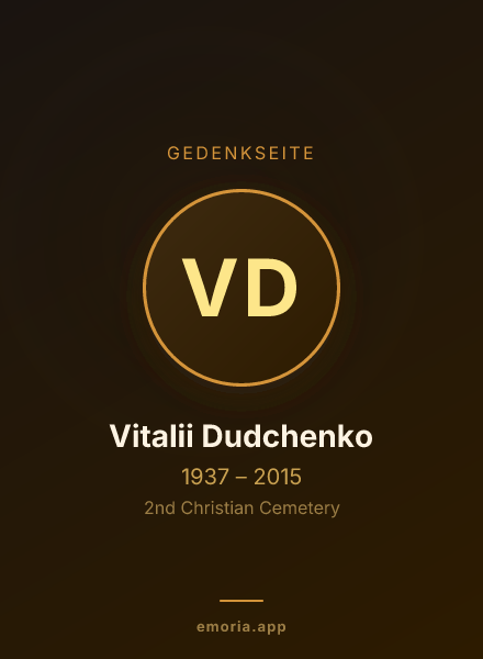 Gedenkportrait von Vitalii Dudchenko