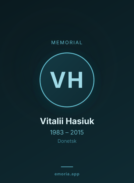 Memorial portrait of Vitalii Hasiuk