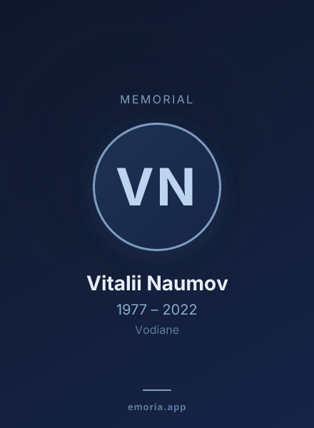 Memorial portrait of Vitalii Naumov