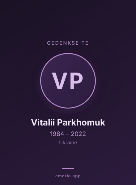 Gedenkportrait von Vitalii Parkhomuk