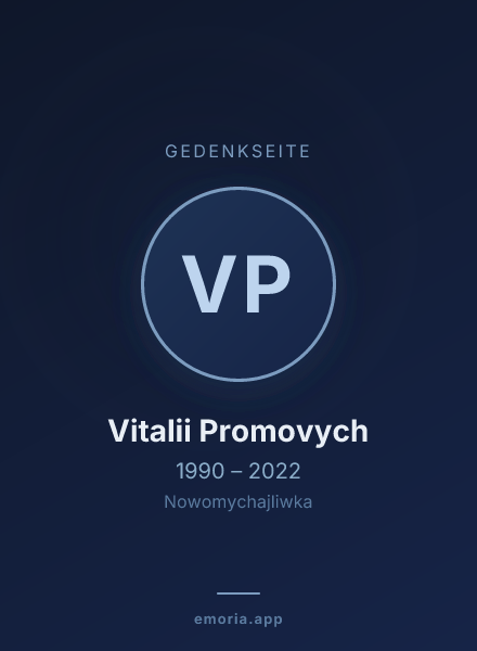 Gedenkportrait von Vitalii Promovych