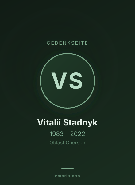 Gedenkportrait von Vitalii Stadnyk
