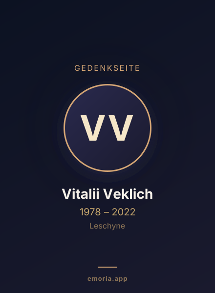 Gedenkportrait von Vitalii Veklich