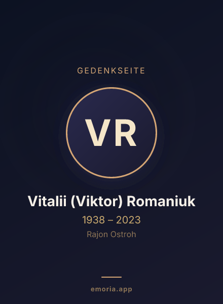 Gedenkportrait von Vitalii (Viktor) Romaniuk