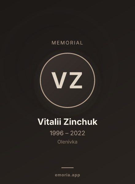 Memorial portrait of Vitalii Zinchuk