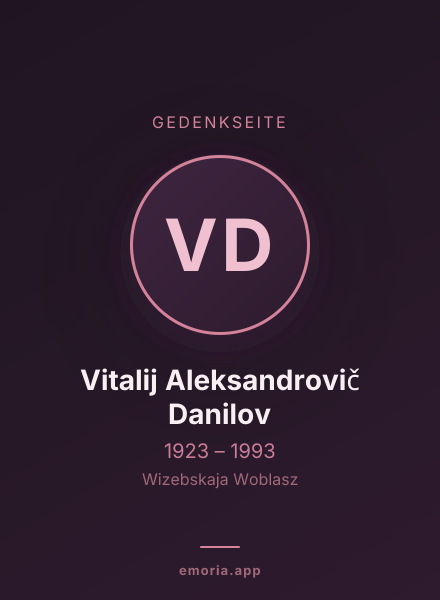 Gedenkportrait von Vitalij Aleksandrovič Danilov