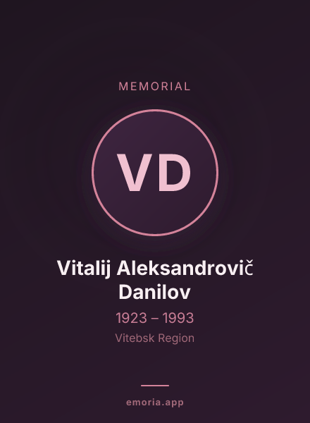 Memorial portrait of Vitalij Aleksandrovič Danilov