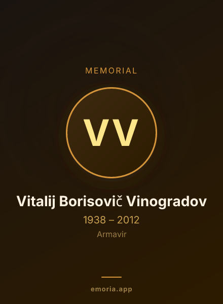 Memorial portrait of Vitalij Borisovič Vinogradov