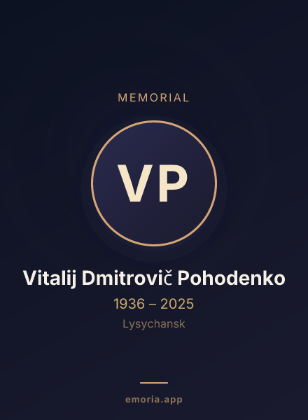 Memorial portrait of Vitalij Dmitrovič Pohodenko