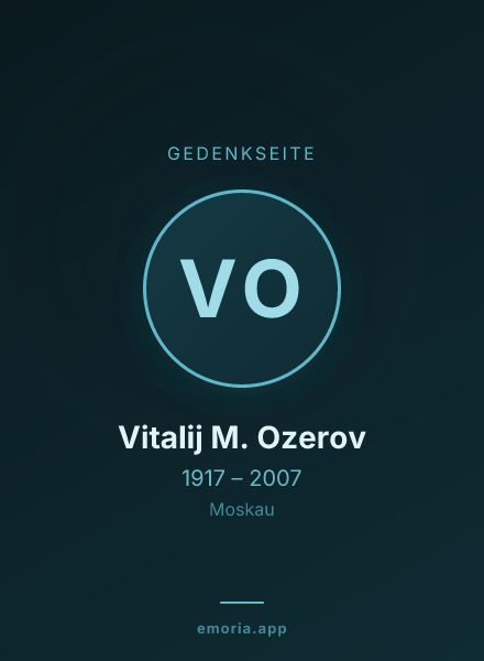 Gedenkportrait von Vitalij M. Ozerov