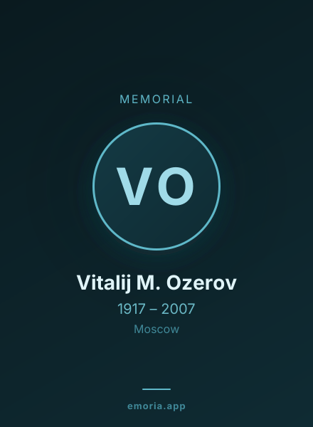 Memorial portrait of Vitalij M. Ozerov