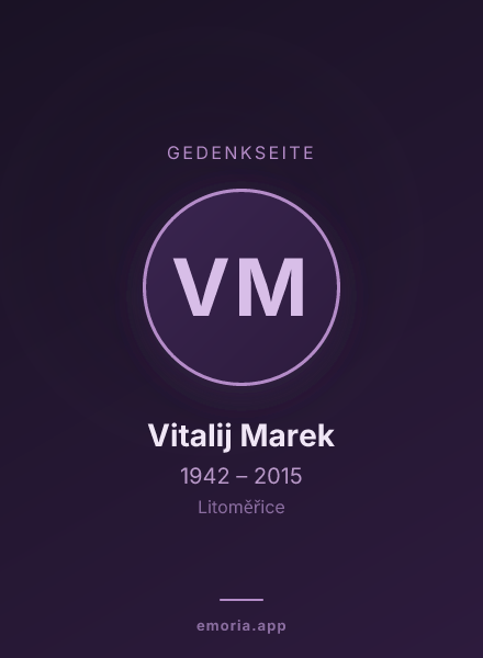 Gedenkportrait von Vitalij Marek