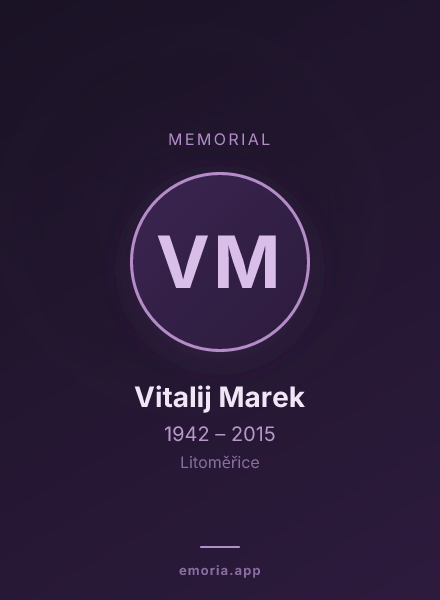 Memorial portrait of Vitalij Marek