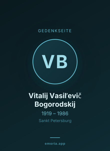 Gedenkportrait von Vitalij Vasilʹevič Bogorodskij