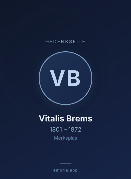 Gedenkportrait von Vitalis Brems