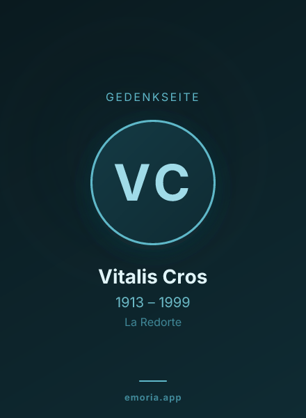 Gedenkportrait von Vitalis Cros