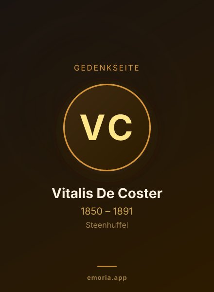 Gedenkportrait von Vitalis De Coster