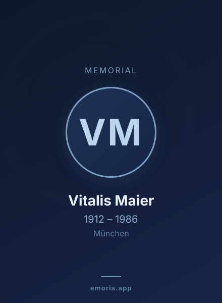 Memorial portrait of Vitalis Maier