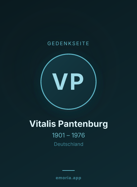 Gedenkportrait von Vitalis Pantenburg