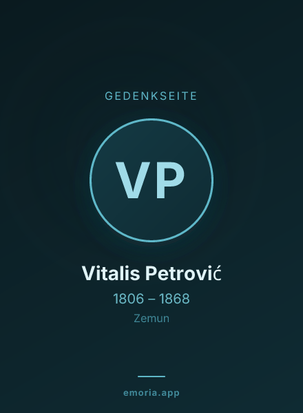Gedenkportrait von Vitalis Petrović