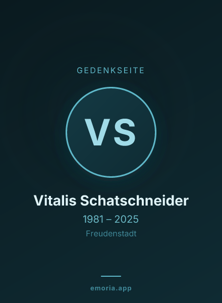 Gedenkportrait von Vitalis Schatschneider