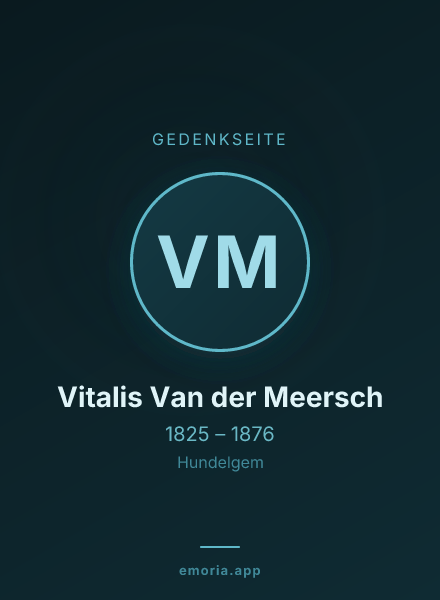 Gedenkportrait von Vitalis Van der Meersch
