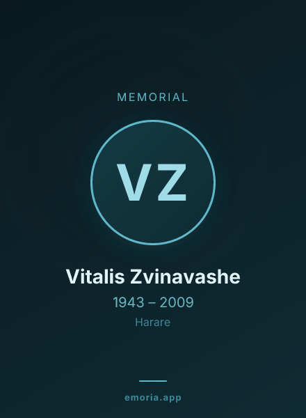 Memorial portrait of Vitalis Zvinavashe