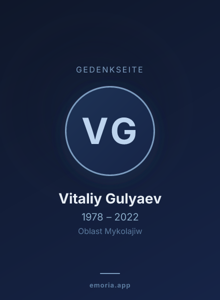 Gedenkportrait von Vitaliy Gulyaev