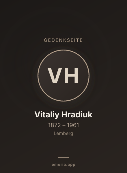 Gedenkportrait von Vitaliy Hradiuk