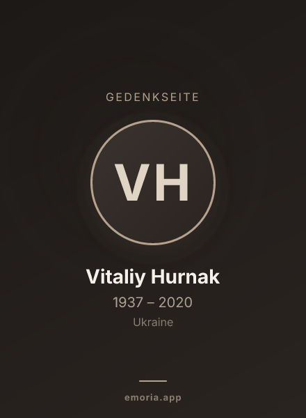 Gedenkportrait von Vitaliy Hurnak