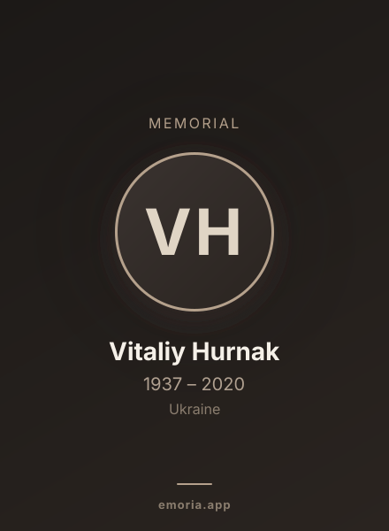 Memorial portrait of Vitaliy Hurnak