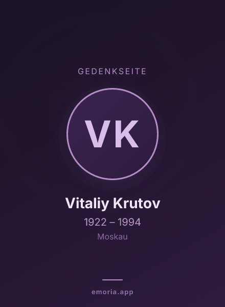 Gedenkportrait von Vitaliy Krutov
