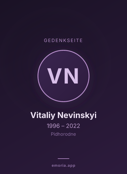 Gedenkportrait von Vitaliy Nevinskyi