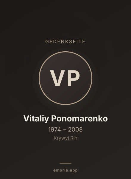 Gedenkportrait von Vitaliy Ponomarenko
