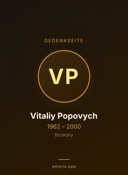 Gedenkportrait von Vitaliy Popovych
