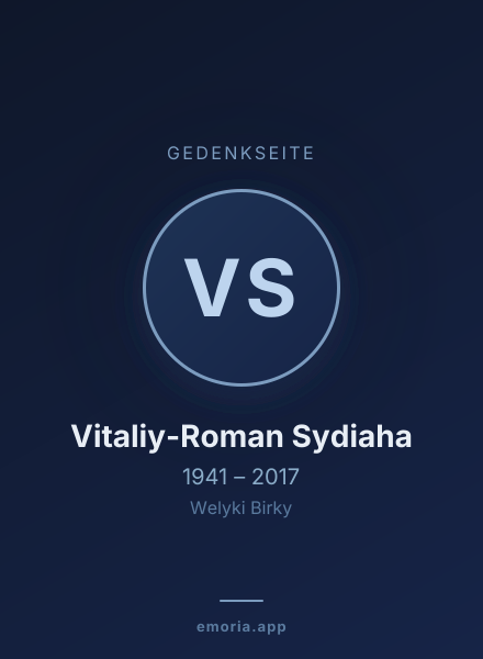 Gedenkportrait von Vitaliy-Roman Sydiaha