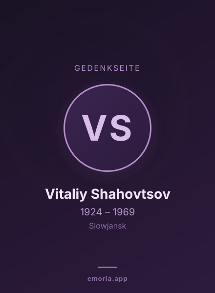 Gedenkportrait von Vitaliy Shahovtsov