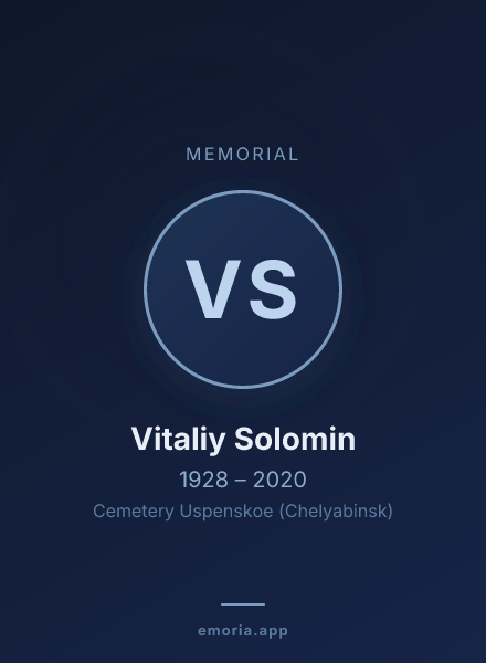 Memorial portrait of Vitaliy Solomin