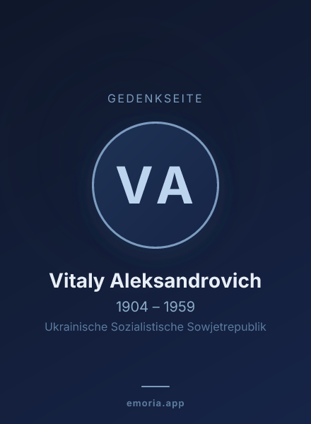 Gedenkportrait von Vitaly Aleksandrovich