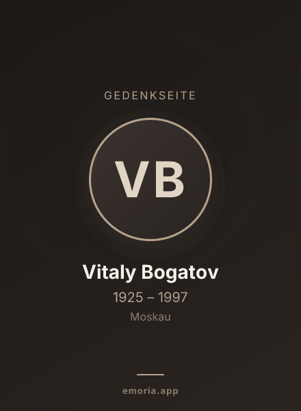 Gedenkportrait von Vitaly Bogatov