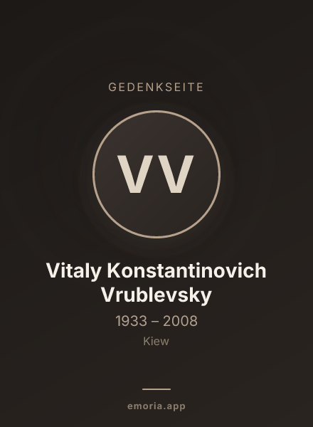Gedenkportrait von Vitaly Konstantinovich Vrublevsky