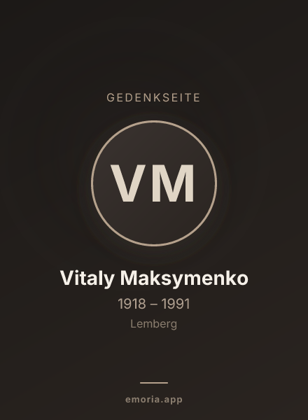 Gedenkportrait von Vitaly Maksymenko
