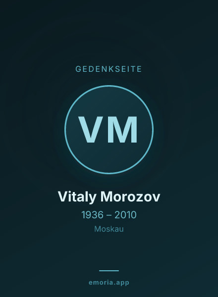 Gedenkportrait von Vitaly Morozov