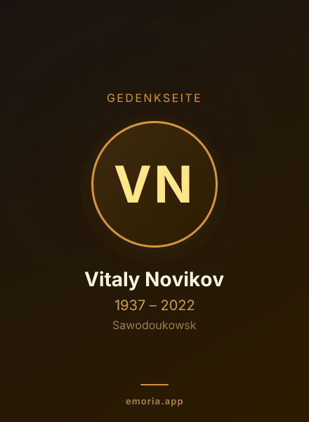 Gedenkportrait von Vitaly Novikov