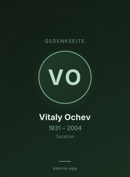 Gedenkportrait von Vitaly Ochev