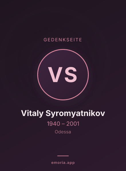 Gedenkportrait von Vitaly Syromyatnikov
