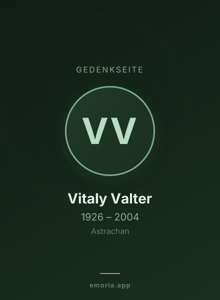 Gedenkportrait von Vitaly Valter