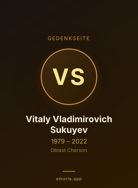 Gedenkportrait von Vitaly Vladimirovich Sukuyev