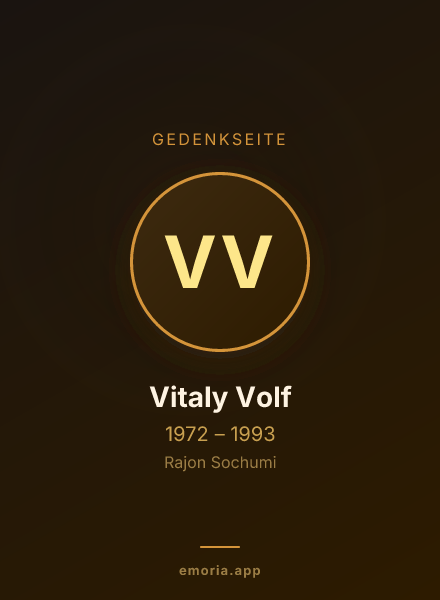 Gedenkportrait von Vitaly Volf